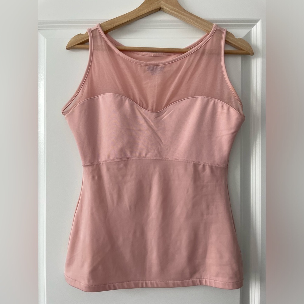 Spanx Size L Mesh Bustier Style Pink Tank Top